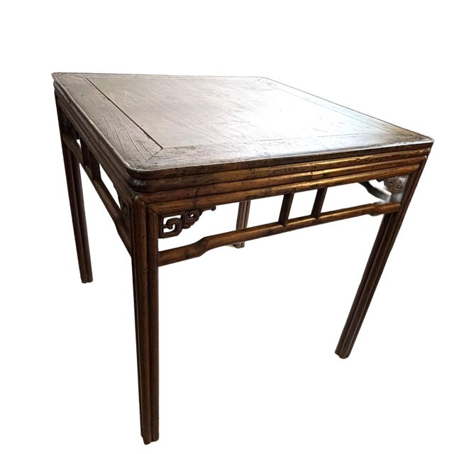 Chinese Antique Peach Wood Square Table in Ming Dynasty Style For Sale - Image 4 of 11