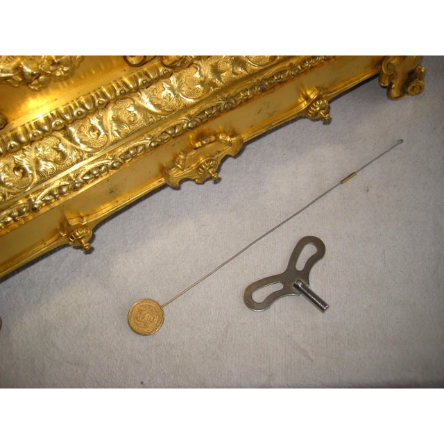 Early 19th Century French Charles X Gilded Bronze Mantel Clock For Sale - Image 15 of 15