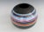 Marilyn Kay Austin Style Ball Shaped Matte Black with Multi Stripe Rainbow Vase For Sale - Image 10 of 11
