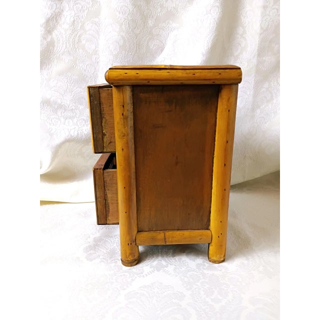 Small Chest of Drawers Bamboo Coffee Bar Station Mini Pod Storage Late Mid Century Tiki Coastal Old Florida Kitchen Wooden Grandmillenial Decor For Sale - Image 4 of 10