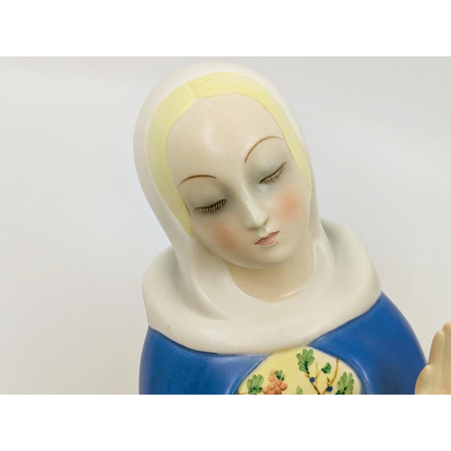 Rare ceramic piece from 1935, made by Lenci of Turin based on a design by Paola Bologna. Signed and dated under the base....