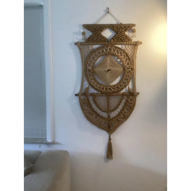 Textile Folks Art Design Wall Hanger, 1960s For Sale - Image 7 of 8