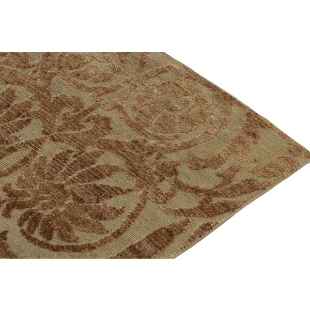 2010s Rug & Kilim’s European Style Runners in Beige With Brown Floral Patterns For Sale - Image 5 of 7