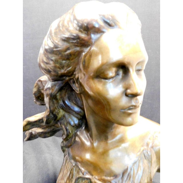 Bronze Frederick Hart the Muse Suite "Music" Bronze Sculpture With Granite Base For Sale - Image 8 of 9