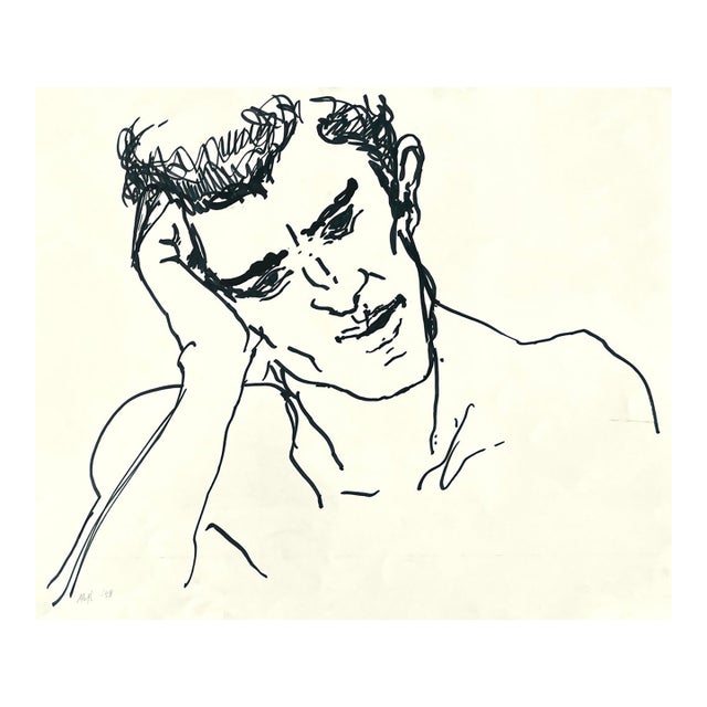 1958 Neil Meitzler Portait Drawing For Sale