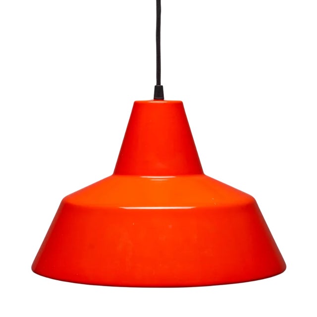 Orange Enamel Pendant from Louis Poulsen, 1969 For Sale