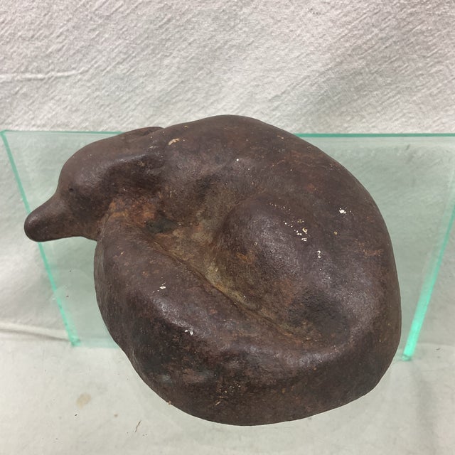 Early 20th Century Antique Iron Reclining Fox Doorstop For Sale - Image 5 of 7