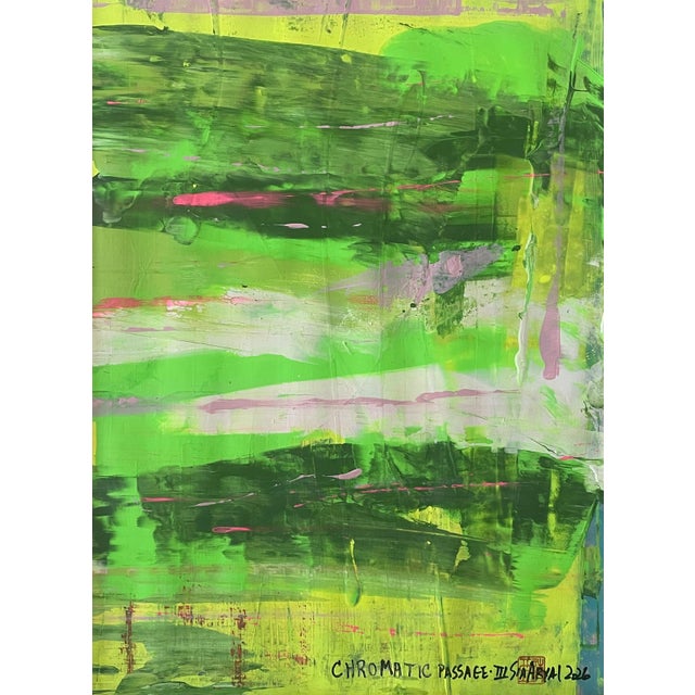 Chromatic Passage. III is a sophisticated abstract surreal artwork created with acrylic and pastel on handmade paper....