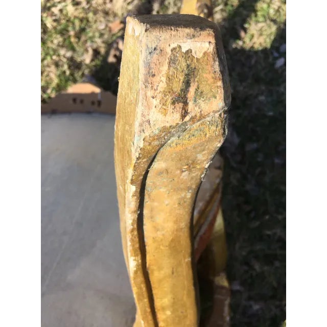 Gold Antique Fauteuil Style Gilt Chairs - a Pair For Sale - Image 8 of 13