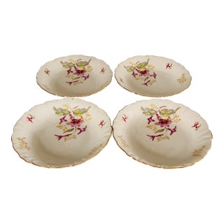 Vintage Treasure Chest Bavaria Germany Porcelain Soup Bowls S /4 For Sale