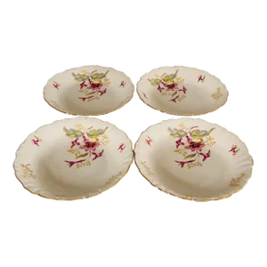 Vintage Treasure Chest Bavaria Germany Porcelain Soup Bowls S /4