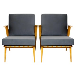 Set of Mid-Century Bentwood Armchairs from Drevozpracujici Druzstvo, 1962 For Sale