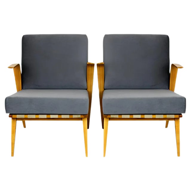 Set of Mid-Century Bentwood Armchairs from Drevozpracujici Druzstvo, 1962 For Sale