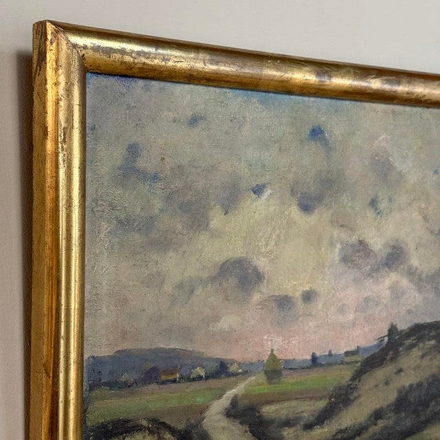 Framed Oil Painting on Canvas by Désiré Merny (1865–1947) 'Country Road at Dusk' For Sale - Image 13 of 15