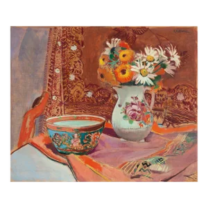 'Still Life With Imari Bowl' by Victor Isbrand, Paris, Post-Impressionist Oil, Royal Academy