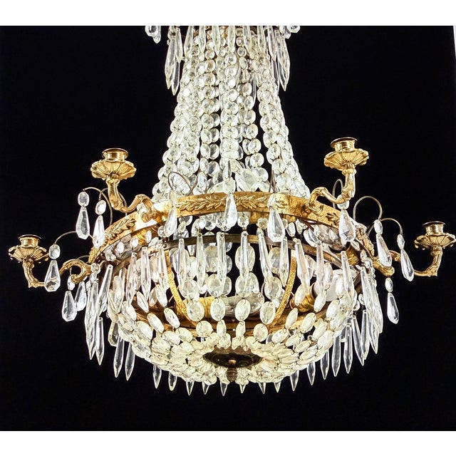 Antique Crystal Prism Chandelier, 1890, in Good conditions. Designed before 1890 European Plug (up to 250V).The wiring of...