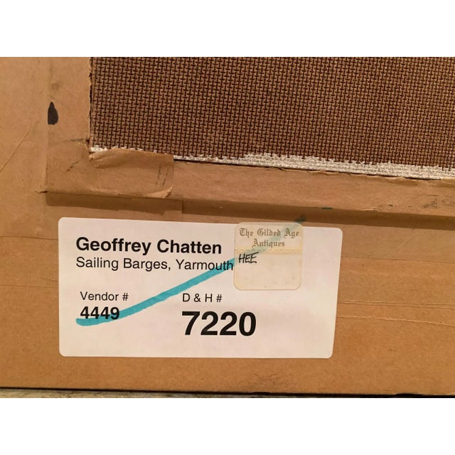 20th Century Impressionist Painting "Sailing Barge, Yarmouth Road" by Geoffrey Chatten For Sale - Image 6 of 7