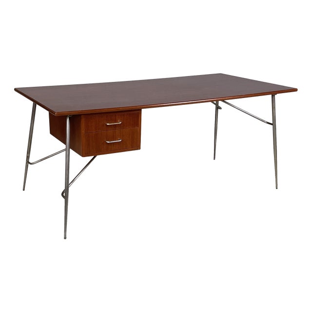 Mid-Century Modern German Teak Desk by Børge Mogensen for Søborg Møbler, 1950s For Sale