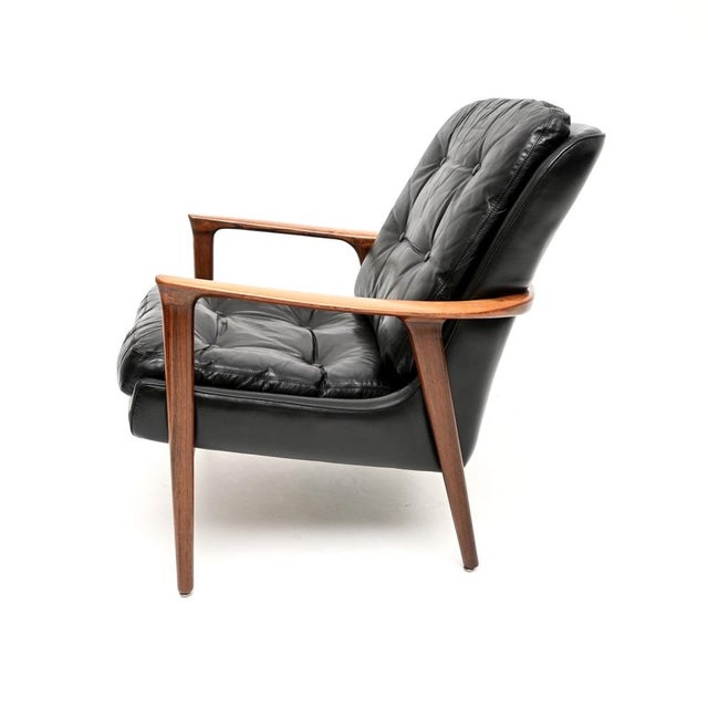 Vintage Swedish Armchair in Leather by Inge Andersson from Brødere Andersen, 1960 For Sale - Image 6 of 11
