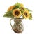 Handpainted Rose Ceramic Pitcher Vase Farmhouse Decor For Sale