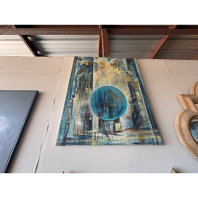 1950s French Modern Abstract Oil Painting For Sale - Image 12 of 12