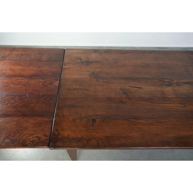 Antique Farmhouse English Oak Dining Table with Extensions For Sale - Image 6 of 13