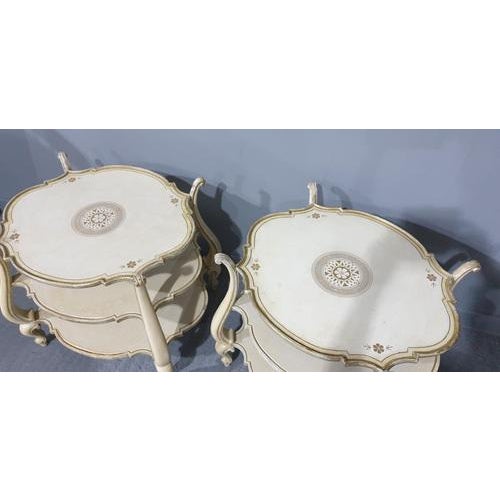White Painted Occasional Lamp Tables, Set of 2 For Sale - Image 8 of 12