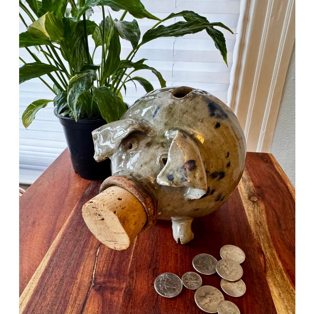 Blue Vintage Studio Pottery Pig Sculpture With Mottled Glaze, Mid-Late 20th Century For Sale - Image 8 of 10