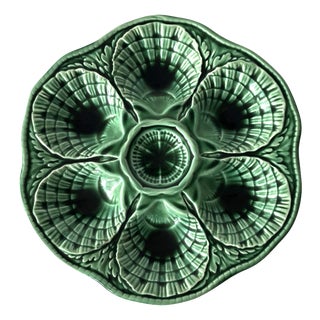 Majolica Oyster and Seafood Plate from Sarreguemines, France, 1940s For Sale