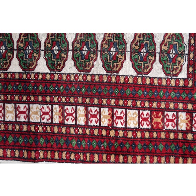 1960s, Handmade Vintage Uzbek Bukhara Rug 2.5' X 4.2' For Sale - Image 9 of 13