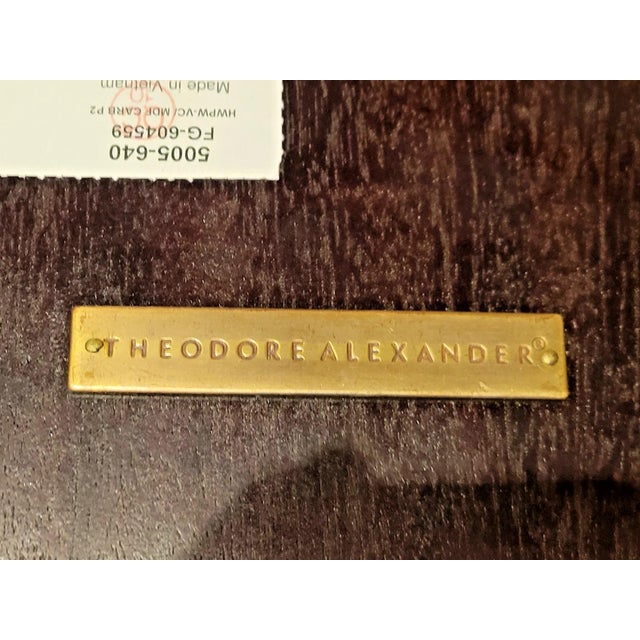 1990s Theodore Alexander Art Deco Style Round Wood and Glass Center / End Table For Sale - Image 9 of 9