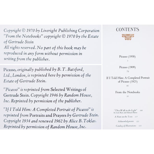 1970 Gertrude Stein on Picasso, Coffee Table Art Book | Chairish