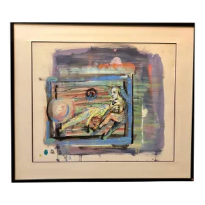 Martin Fuller, Head on Lap, Nude Figures Oil Paintingon Arches Paper