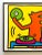 This Keith Haring Estate rare vintage 1998 lithograph print custom framed Pop Art poster " Untitled ( DJ ) " 1983, is an...