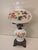 1970s Vintage Floral Milk Glass Hurricane Parlor Lamp With Ornate Brass Base For Sale - Image 5 of 5