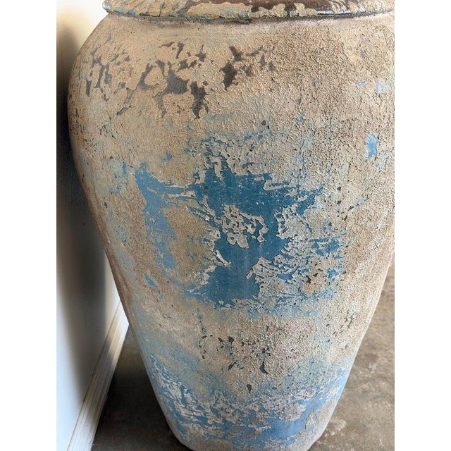 Ceramic Pair of Monumental Antique Water Jars - Large With Original Turquoise Glaze For Sale - Image 7 of 15