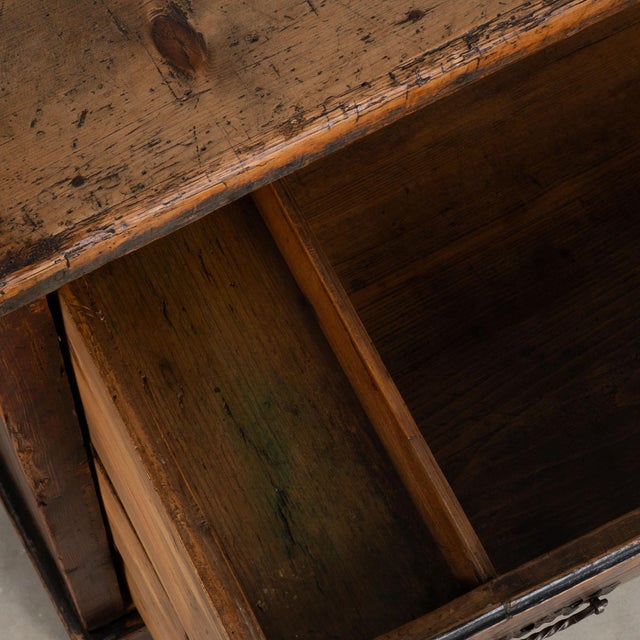19th Century Original Hand Painted Large Chest of Three Drawers From Hungary For Sale - Image 9 of 18