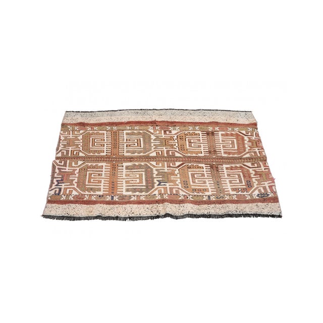 Small Vintage Pastel Kilim Rug - 3`1″ X 4`3″ For Sale - Image 4 of 6