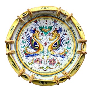 Vintage Sberna Deruta Raffaellesco Sculptural Maiolica Centerpiece Bowl For Sale