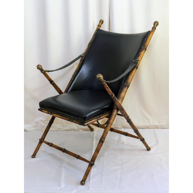 Wood 1950s Fratelli Boffi Attributed Campaign Chair For Sale - Image 7 of 8