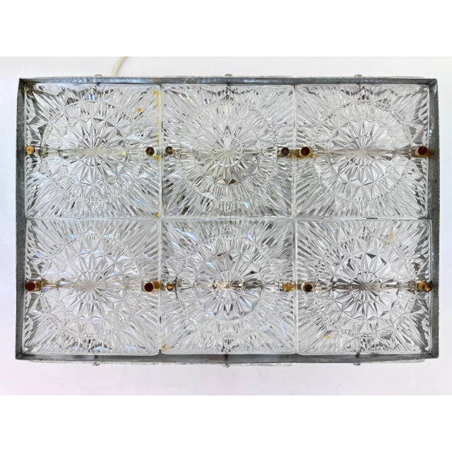 Glass Flush Mount attributed to Kamenicky Senov, Czechoslovakia, 1970s For Sale - Image 11 of 16