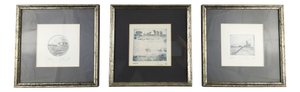 Unknown, Landscapes, 1970s, Etchings on Paper, Framed, Set of 3