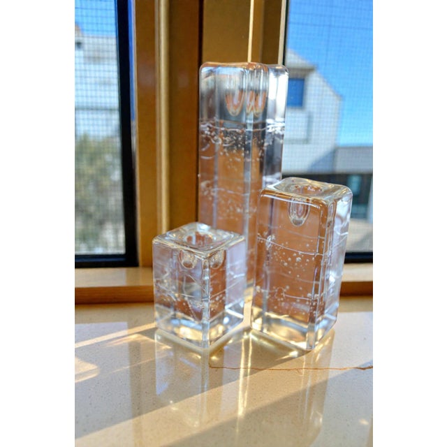 Arkipelago Glass Candlesticks by Timo Sarpaneva for Iittala, 1960s, Set of 3 For Sale - Image 6 of 9