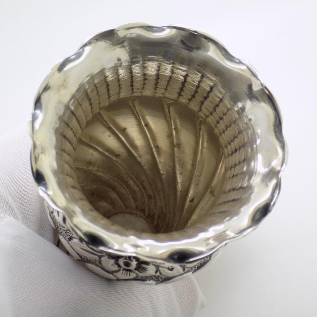 Vintage Italian Handmade Silver Vase, Palermo, Sicily, Italy, 1970s For Sale - Image 9 of 15