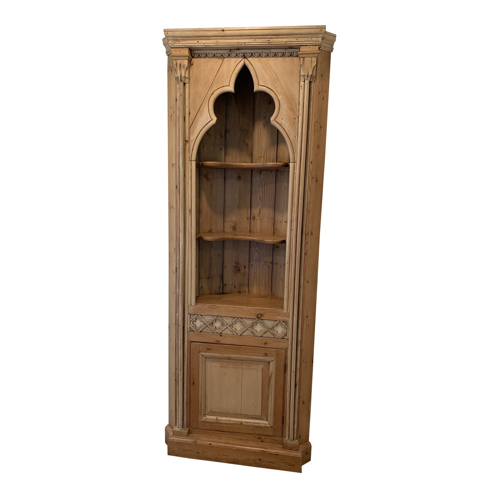 Antique Traditional Pine Corner Bookshelf Chairish