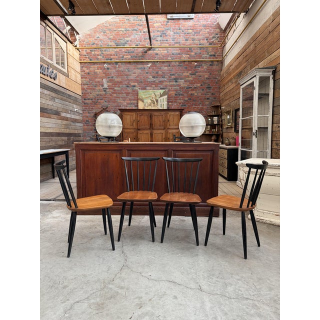 1950s Scandinavian Wooden Chairs, Set of 4 For Sale - Image 5 of 8