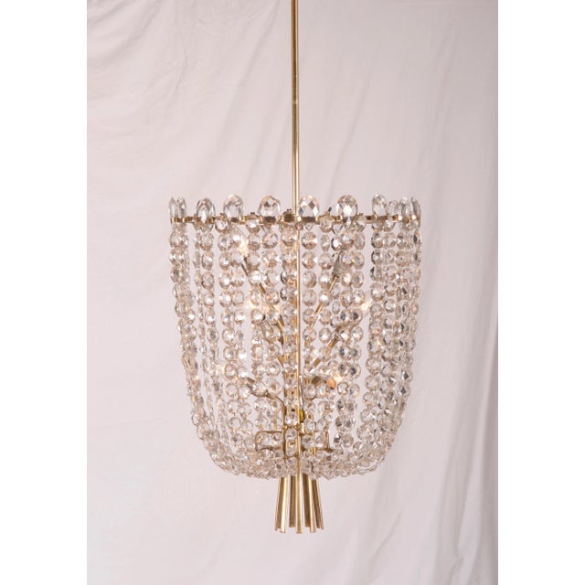 Metal Cut Crystal Rondino Chandelier by J.T. Kalmar, 1950s For Sale - Image 7 of 18
