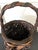 Large Antique Japanese Smoked Bamboo Basket Ikebana Mingei For Sale - Image 15 of 18