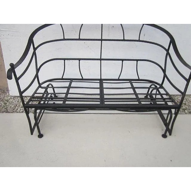1960s 1960s Salterini Style Metal Patio Black Glider For Sale - Image 5 of 12