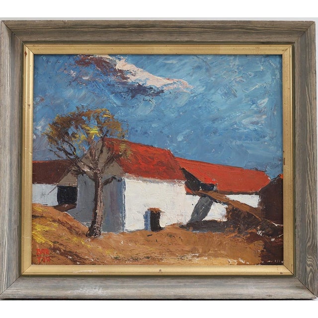 Mid-Century Modern Bartja Björklund, Barn, 1960s, Oil on Panel, Framed For Sale - Image 3 of 18
